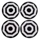 Wood And Resin Black and White Geometrical DesignÂ In Set Of 4